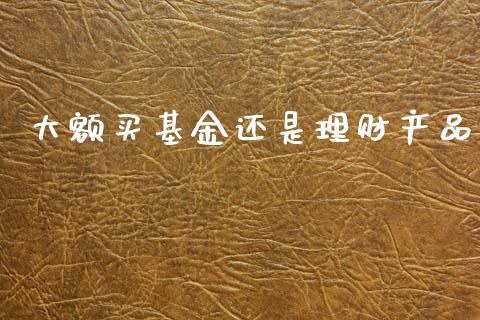 大额买基金还是理财产品_https://www.kuaijiepai.net_期货理财_第1张