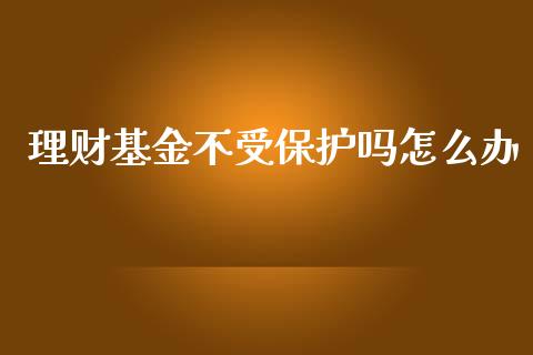 理财基金不受保护吗怎么办_https://www.kuaijiepai.net_期货理财_第1张