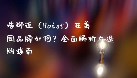 浩狮迈（Hoist）在美国品牌如何？全面解析与选购指南_https://www.kuaijiepai.net_新股新闻_第1张