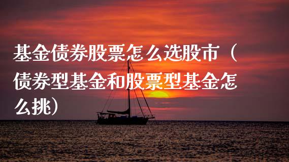 基金债券股票怎么选股市（债券型基金和股票型基金怎么挑）_https://www.kuaijiepai.net_期货理财_第1张