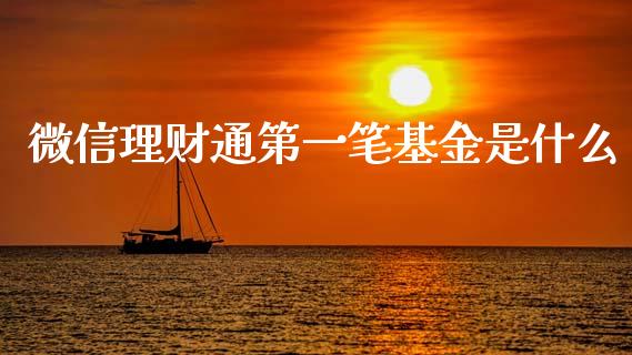 微信理财通第一笔基金是什么_https://www.kuaijiepai.net_投资理财_第1张