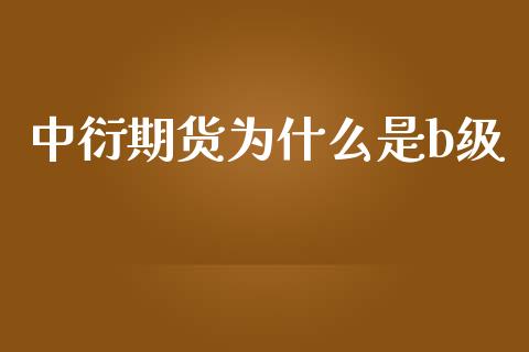 中衍期货为什么是b级_https://www.kuaijiepai.net_国际股建_第1张