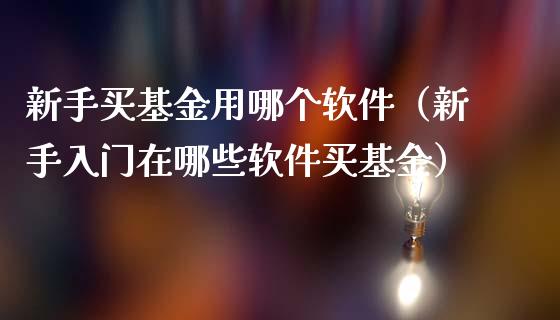 新手买基金用哪个软件（新手入门在哪些软件买基金）_https://www.kuaijiepai.net_投资理财_第1张