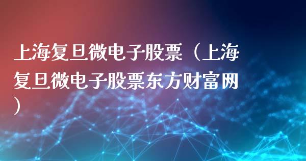 上海复旦微电子股票（上海复旦微电子股票东方财富网）_https://www.kuaijiepai.net_新股新闻_第1张