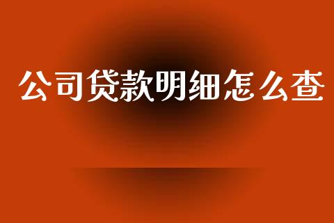 公司贷款明细怎么查_https://www.kuaijiepai.net_国际股建_第1张