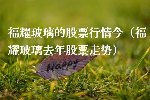 福耀玻璃的股票行情今（福耀玻璃去年股票走势）_https://www.kuaijiepai.net_股票理论_第1张
