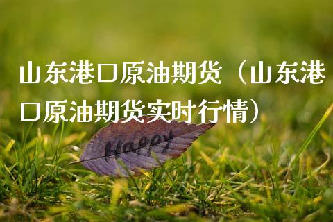 山东港口原油期货（山东港口原油期货实时行情）_https://www.kuaijiepai.net_期货资讯_第1张