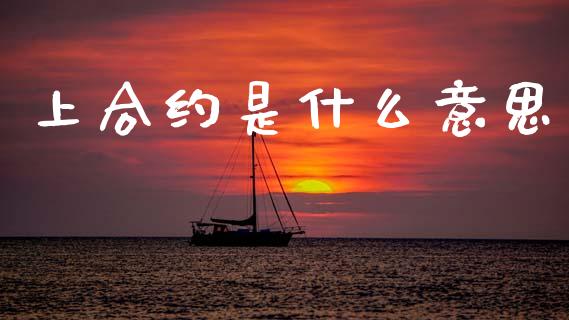 上合约是什么意思_https://www.kuaijiepai.net_投资理财_第1张