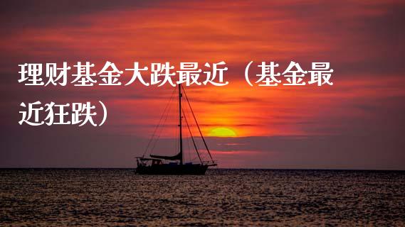理财基金大跌最近（基金最近狂跌）_https://www.kuaijiepai.net_期货理财_第1张