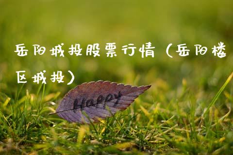 岳阳城投股票行情（岳阳楼区城投）_https://www.kuaijiepai.net_国际股建_第1张