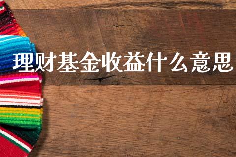 理财基金收益什么意思_https://www.kuaijiepai.net_投资理财_第1张