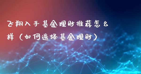 飞翔入手基金理财推荐怎么样（如何选择基金理财）_https://www.kuaijiepai.net_期货理财_第1张