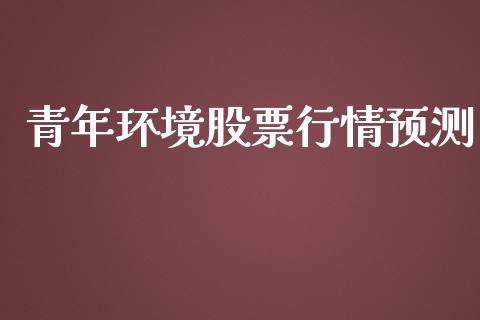 青年环境股票行情预测_https://www.kuaijiepai.net_新股新闻_第1张