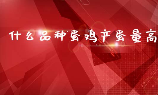 什么品种蛋鸡产蛋量高_https://www.kuaijiepai.net_期货资讯_第1张