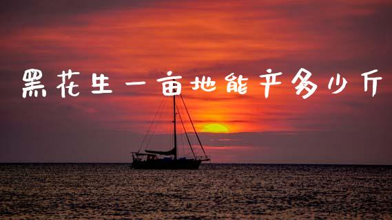 黑花生一亩地能产多少斤_https://www.kuaijiepai.net_期货资讯_第1张