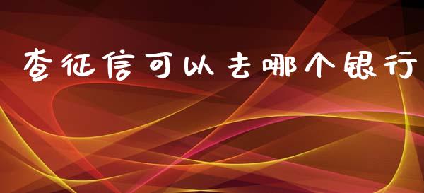 查征信可以去哪个银行_https://www.kuaijiepai.net_投资理财_第1张