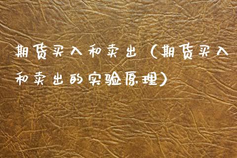 期货买入和卖出（期货买入和卖出的实验原理）_https://www.kuaijiepai.net_国际期货_第1张