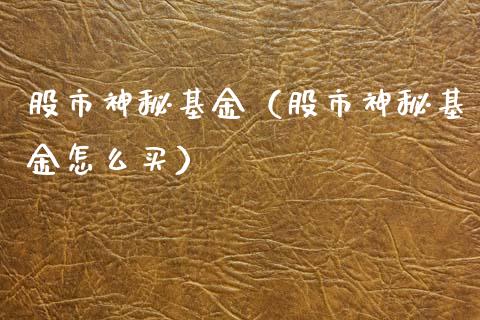 股市神秘基金（股市神秘基金怎么买）_https://www.kuaijiepai.net_投资理财_第1张