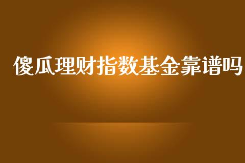 傻瓜理财指数基金靠谱吗_https://www.kuaijiepai.net_投资理财_第1张