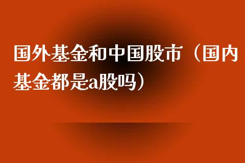 国外基金和中国股市（国内基金都是a股吗）_https://www.kuaijiepai.net_期货理财_第1张
