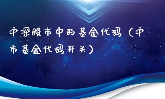 沪深股市中的基金代码（沪市基金代码开头）_https://www.kuaijiepai.net_期货理财_第1张