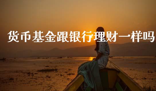 货币基金跟银行理财一样吗_https://www.kuaijiepai.net_投资理财_第1张