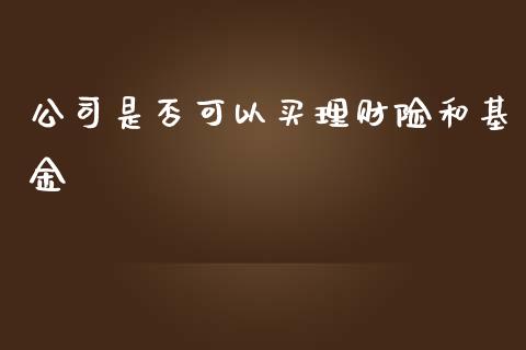 公司是否可以买理财险和基金_https://www.kuaijiepai.net_投资理财_第1张