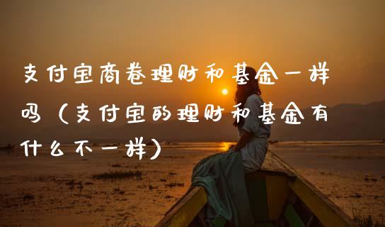 支付宝商卷理财和基金一样吗（支付宝的理财和基金有什么不一样）_https://www.kuaijiepai.net_投资理财_第1张