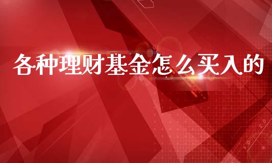 各种理财基金怎么买入的_https://www.kuaijiepai.net_投资理财_第1张