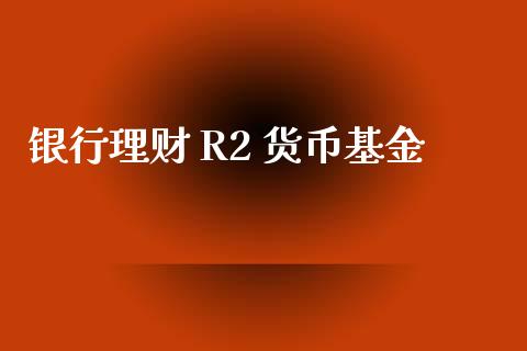 银行理财 R2 货币基金_https://www.kuaijiepai.net_投资理财_第1张