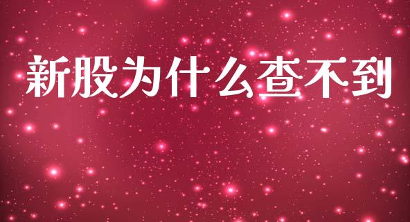 新股为什么查不到_https://www.kuaijiepai.net_期货理财_第1张