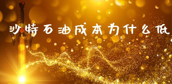 沙特石油成本为什么低_https://www.kuaijiepai.net_期货资讯_第1张