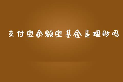 支付宝余额宝基金是理财吗_https://www.kuaijiepai.net_投资理财_第1张