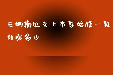 在纳斯达克上市原始股一般能涨多少_https://www.kuaijiepai.net_期货资讯_第1张