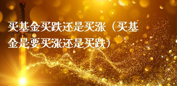 买基金买跌还是买涨（买基金是要买涨还是买跌）_https://www.kuaijiepai.net_期货理财_第1张