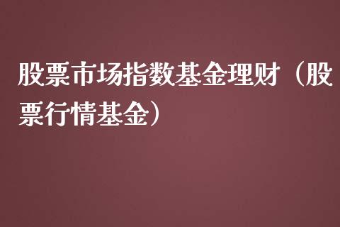 股票市场指数基金理财（股票行情基金）_https://www.kuaijiepai.net_投资理财_第1张