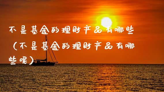 不是基金的理财产品有哪些（不是基金的理财产品有哪些呢）_https://www.kuaijiepai.net_投资理财_第1张