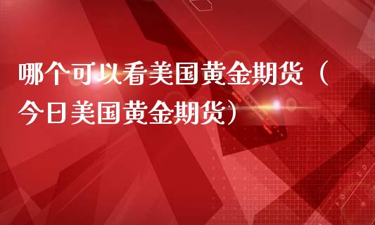 哪个可以看美国黄金期货（今日美国黄金期货）_https://www.kuaijiepai.net_期货资讯_第1张