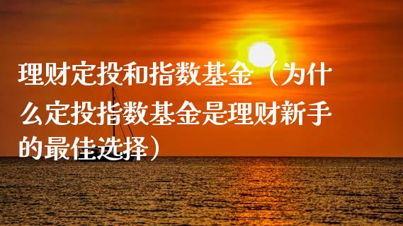 理财定投和指数基金（为什么定投指数基金是理财新手的最佳选择）_https://www.kuaijiepai.net_投资理财_第1张