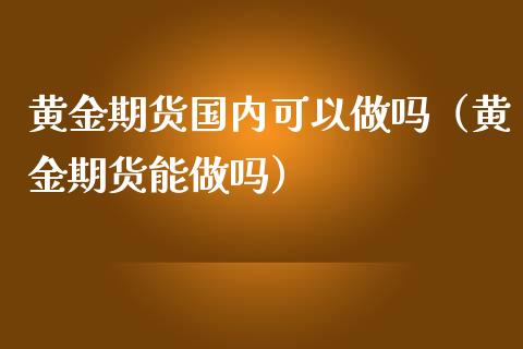 黄金期货国内可以做吗（黄金期货能做吗）_https://www.kuaijiepai.net_国际期货_第1张