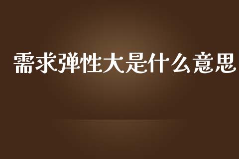 需求弹性大是什么意思_https://www.kuaijiepai.net_期货资讯_第1张