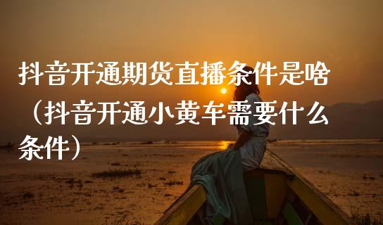 抖音开通期货直播条件是啥（抖音开通小黄车需要什么条件）_https://www.kuaijiepai.net_期货在线_第1张