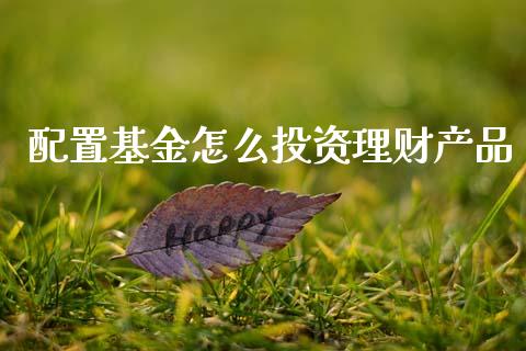 配置基金怎么投资理财产品_https://www.kuaijiepai.net_期货理财_第1张