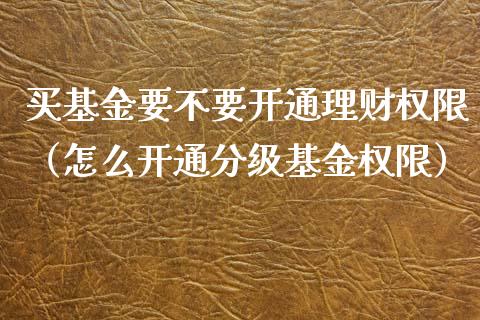 买基金要不要开通理财权限（怎么开通分级基金权限）_https://www.kuaijiepai.net_期货理财_第1张