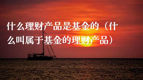 什么理财产品是基金的（什么叫属于基金的理财产品）_https://www.kuaijiepai.net_期货理财_第1张