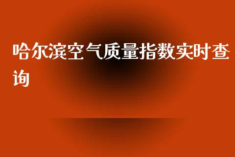 哈尔滨空气质量指数实时查询_https://www.kuaijiepai.net_国际期货_第1张