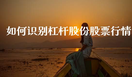 如何识别杠杆股份股票行情_https://www.kuaijiepai.net_股票理论_第1张