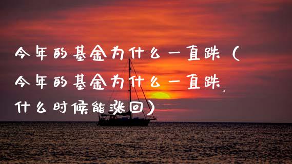 今年的基金为什么一直跌（今年的基金为什么一直跌,什么时候能涨回）_https://www.kuaijiepai.net_投资理财_第1张