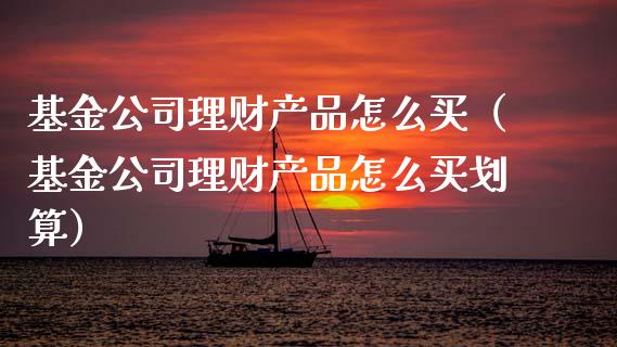 基金公司理财产品怎么买（基金公司理财产品怎么买划算）_https://www.kuaijiepai.net_投资理财_第1张