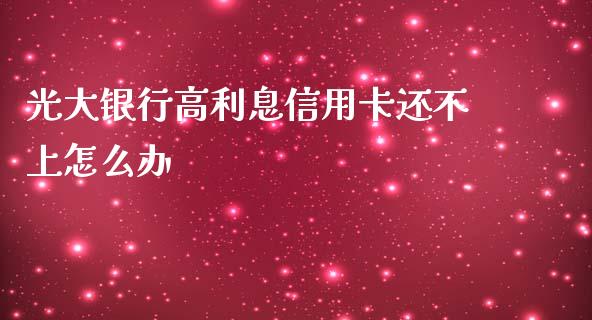 光大银行高利息信用卡还不上怎么办_https://www.kuaijiepai.net_国际股建_第1张